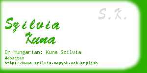 szilvia kuna business card